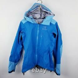 Arc'teryx Women's Alpha FL GORETEX Hooded Jacket Medium M Blue Colorblock