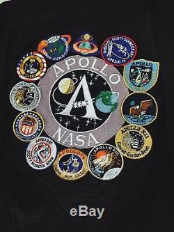 Authentic Alpha Industries Ma-1 Nasa Apollo Flight Jacket Black Size Medium
