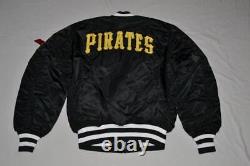 Authentic Alpha Industries New Era Pittsburgh Pirates Ma-1 Bomber Ajcket New