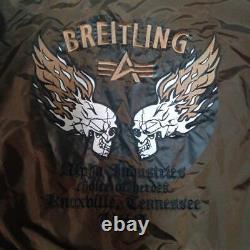 BREITLING × ALPHA Collaboration Jacket logo embroidery Size Medium Brown