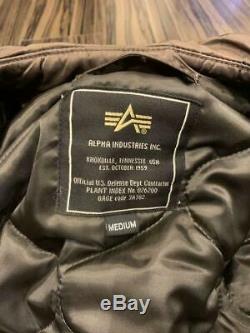 BREITLING × ALPHA INDUSTRIES Leather Jacket Brown Size M VIP Novelty Men's