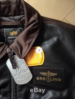 BREITLING Pilot Jacket Alpha Industries Size M Not Sold in Stores Mens 001A