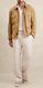 Beige Leather Trucker Jacket For Men Pure Suede Custom Made Size S M L Xxl 3xl