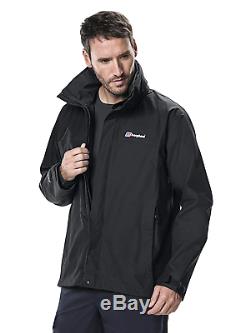 Berghaus Men's RG Alpha Waterproof Jacket Outdoor Hooded Coat Black, Medium