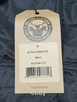 Beyond Clothing A3 Alpha Sweater Black Light Weight Full Zip Jacket size Medium