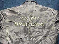 Breitling Alpha Industries Leather Bomber Jacket M