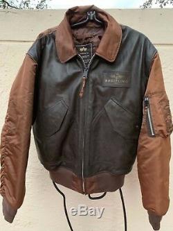Breitling Alpha Industries Leather Flyers Cwu-45/p Rare Jacket Sz M