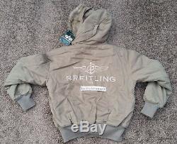 Breitling HOODED PILOT jacket MEDIUM vintage ALPHA INDUSTRIES M NEW WITH TAGS