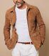 Brown Field Leather Jacket For Men Pure Suede Custom Made Size S M L Xxl 3xl