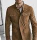 Brown Leather Shirt For Men Pure Suede Slim Fit Custom Made Size S M L Xxl 3xl