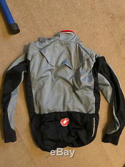 Castelli Men's Alpha Cycling Jacket Size Medium Grey/Blue