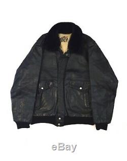 Esprit Of New Generation By Alpha Leather Jacket Vintage Cafe Racer Black Medium