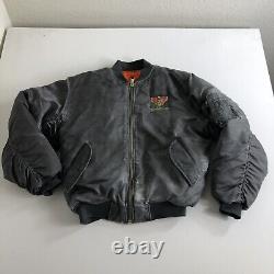 Flyers Man Intermediate MA-1 Bomber Gold Wing Jacket Motorcycle Embroidered? XL