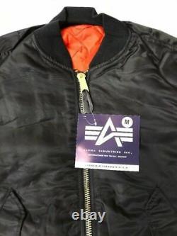 G. I. USAF MA-1 Black Flyers Jacket By Alpha Industries, Made In USA