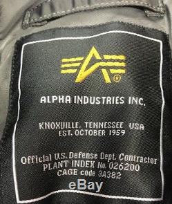 Genuine Alpha Industries CWU 45 Rep Grey Core Line Flight Bomber Jacket