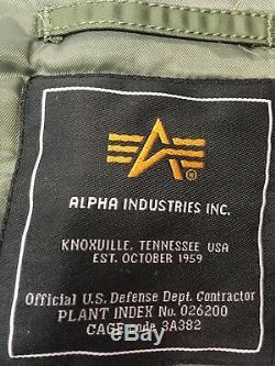 Genuine Alpha Industries Sage Green N2B Hooded Cold Weather Core Line Jacket
