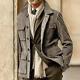 Gray Field Leather Jacket Men Pure Suede Custom Made Size S M L Xxl 3xl