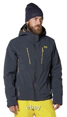Helly Hansen Alpha 3.0 Winter Ski Jacket Coat Navy and Yellow Accents Medium