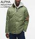 J. Crew X Alpha Industries Barn Jacket Insulated Olive Green Military Puffer M Nr