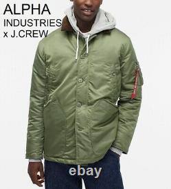 J. CREW x ALPHA INDUSTRIES barn jacket insulated olive green military puffer M nr