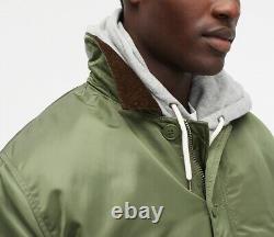 J. CREW x ALPHA INDUSTRIES barn jacket insulated olive green military puffer M nr