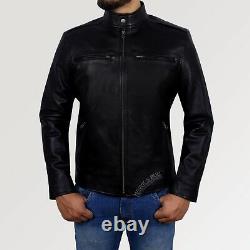 Jack Danson Black Alpha Male Premium Genuine Leather Mens Jacket