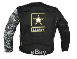 Joe Rocket U. S Army Alpha Camo Textile Jacket With Safety Vest Black Medium