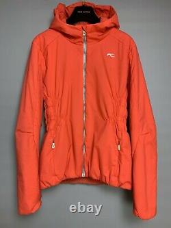 KJUS Polartec Alpha Hooded Jacket Size M Coral Full Zip Lightweight Insulated