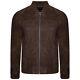 Leather Jacket Men Brown Pure Suede Flight/bomber Size S M L Xl Xxl Custom Made