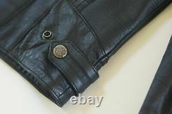Men's H-D Votary B&S Color blocked Black Leather Motorcycle Jacket