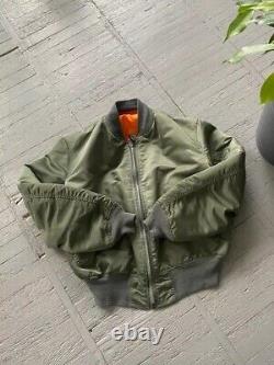 Men's Vintage Alpha Industries MA 1 Intermediate Bomber Jacket Olive Size L