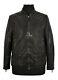 Men's Vintage Effect Leather Jacket Veg Tanned Black Lambskin Soft Casual Jacket