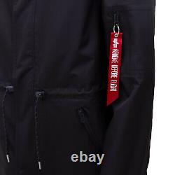 Mens Alpha Industries Deluge Ripstop Fishtail Jacket Black Size Medium