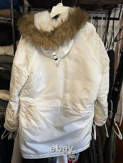 Mens Alpha Industries N-3B Extreme Cold Weather Parka Jacket Size M White