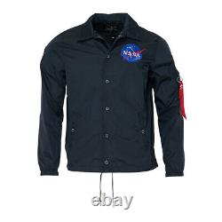 Mens Alpha Industries Rep. Blue NASA Coach Jacket M