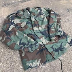 Mens Alpha Industries Vintage M65 Jacket Camo Military Field Cold Hood Size Med