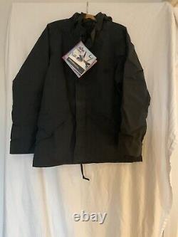 Mens Alpha flight jacket medium dark blue hooded military grade pockets Durable