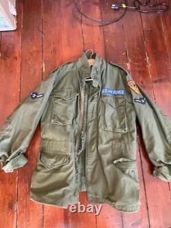 Mens Great Condition Authentic Airforce Military Patch M65 Field Combat Jacket