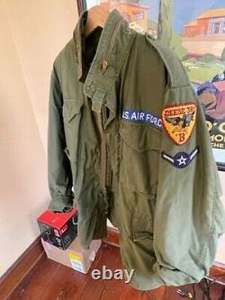 Mens Great Condition Authentic Airforce Military Patch M65 Field Combat Jacket