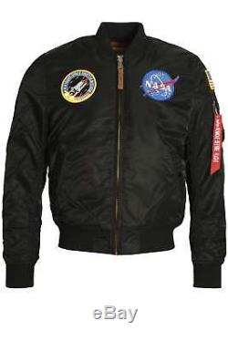 Mens Jacket ALPHA INDUSTRIES MA-1 VF NASA Astronaut Flight Jacket Black