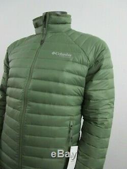 Mens M Columbia Alpha Trail 800-Down Full Zip Packable Insulated Jacket Green
