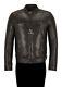 Mens Real Leather Jacket Chocolate Brown Napa Classic Casual Fashion Biker Style