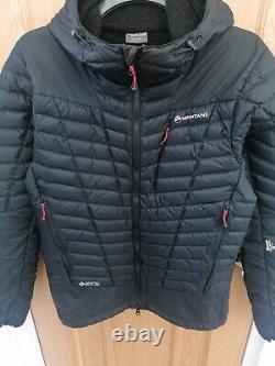 Montane Goretex Polartec Alpha Down Jacket Size Medium Black Peak Hood