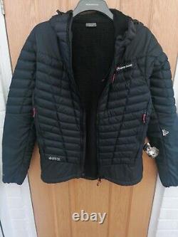 Montane Goretex Polartec Alpha Down Jacket Size Medium Black Peak Hood