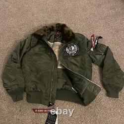 NWT Alpha Industries B-15 Flight Jacket with removable collar-Task Force edition