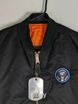 NWT Alpha Industries GI USAF MA-1 Black Flyers Jacket USA Lined Insulated Men M