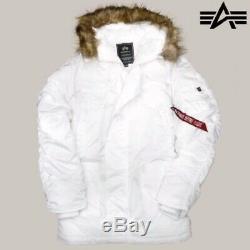 New Alpha Industries N3b Slim Fit Parka White Mens Medium Jacket Insulated