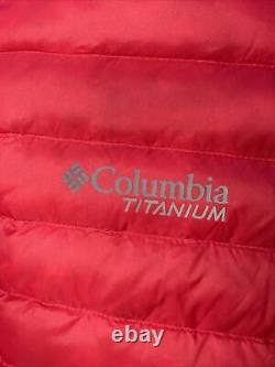 New Columbia Titanium Mens Alpha Trail Puffer Down Jacket Red Lightweight Size M