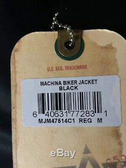 New W Tags Alpha Industries Machina Biker Jacket Black Medium Slim Fit