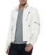 New White Leather Jacket Men Biker Moto Pure Lambskin Slim Size S M L Xl Xxl